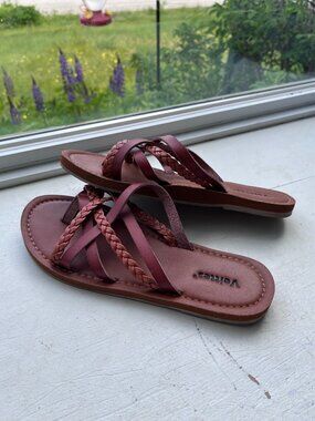 Leather Flip Flop Sandals Size 6.5